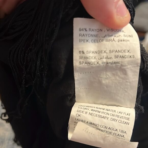 Bebe Black Fringe Boho Feminine Top Coachella Event Party - Picture 9 of 10